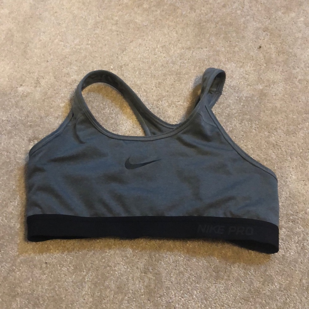 Grey Nike sports bra